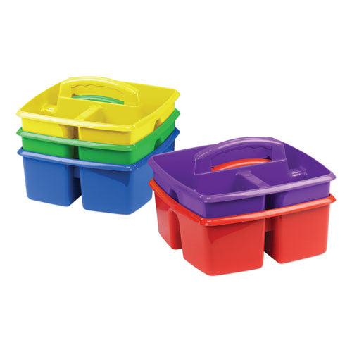 Small Art Caddies, 3 Sections, 9.25" X 9.25" X 5.25", Assorted Colors, 5-pack