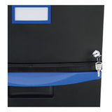 Two-drawer Mobile Filing Cabinet, 14.75w X 18.25d X 26h, Black-blue