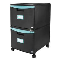 Two-drawer Mobile Filing Cabinet, 14.75w X 18.25d X 26h, Black-teal