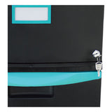 Two-drawer Mobile Filing Cabinet, 14.75w X 18.25d X 26h, Black-teal