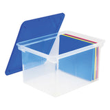 Plastic File Tote, Letter-legal Files, 18.5" X 14.25" X 10.88", Clear-blue