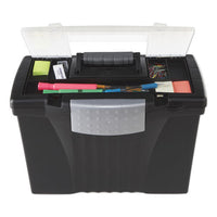 Portable Letter-legal Filebox With Organizer Lid, Letter-legal Files, 14.5" X 10.5" X 12", Black