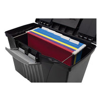 Portable Letter-legal Filebox With Organizer Lid, Letter-legal Files, 14.5" X 10.5" X 12", Black