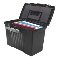 Portable Letter-legal Filebox With Organizer Lid, Letter-legal Files, 14.5" X 10.5" X 12", Black