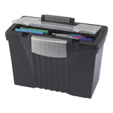 Portable Letter-legal Filebox With Organizer Lid, Letter-legal Files, 14.5" X 10.5" X 12", Black