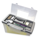 Portable Letter-legal Filebox With Organizer Lid, Letter-legal Files, 14.5" X 10.5" X 12", Clear-silver