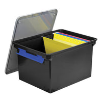 Portable File Tote With Locking Handles, Letter-legal Files, 18.5" X 14.25" X 10.88", Black-silver