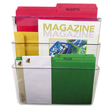 Wall File, Legal 16 X 14, Three Pocket, Clear