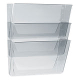 Wall File, Letter, 13 X 14, Three Pocket, Clear