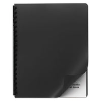 Opaque Plastic Binding System Covers, 11 1-4 X 8 3-4, Black, 25-pack