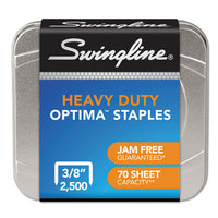 Optima High-capacity Staples, 0.38" Leg, 0.5" Crown, Steel, 2,500-box