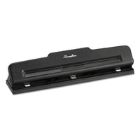 10-sheet Desktop Two-to-three-hole Adjustable Punch, 9-32" Holes, Black