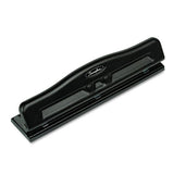 11-sheet Commercial Adjustable Three-hole Punch, 9-32" Holes, Black