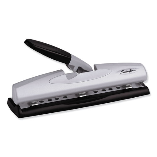12-sheet Lighttouch Desktop Two-to-three-hole Punch, 9-32" Holes, Black-silver