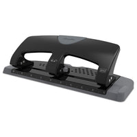 20-sheet Smarttouch Three-hole Punch, 9-32" Holes, Black-gray