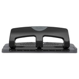 20-sheet Smarttouch Three-hole Punch, 9-32" Holes, Black-gray