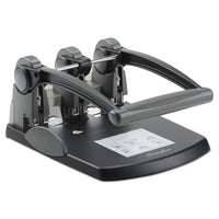 300-sheet Extra High-capacity Three-hole Punch, 9-32" Holes, Black-gray