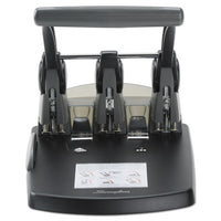 300-sheet Extra High-capacity Three-hole Punch, 9-32" Holes, Black-gray