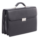 Milestone Briefcase, Holds Laptops 15.6", 5" X 5" X 12", Black