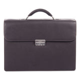 Milestone Briefcase, Holds Laptops, 15.6", 5" X 5" X 12", Brown