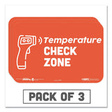 Besafe Messaging Education Wall Signs, 9 X 6,  "temperature Check Zone", 3-pack