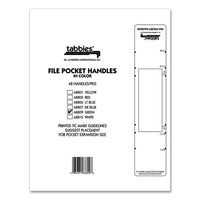File Pocket Handles, 9.63 X 2, Green-white,  4-sheet, 12 Sheets-pack