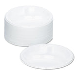 Plastic Dinnerware, Compartment Plates, 9" Dia, White, 125-pack