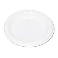 Plastic Dinnerware, Plates, 6" Dia, White, 125-pack