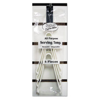Tongs, Plastic, White, 9", 4-pack