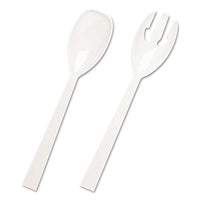 Table Set Plastic Serving Forks & Spoons, White, 24 Forks, 24 Spoons Per Pack