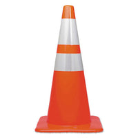 Traffic Cone, 28h X 14w X 14d, Orange-silver