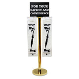 Wet Umbrella Bag Stand, 16w X 12d X 54.5h, Brass-black-white