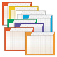 Horizontal Incentive Chart Pack, 28w X 22h, Assorted Colors, 8-pack