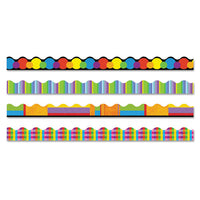 Terrific Trimmers Border, 2 1-4 X 39",  Bright On Black, Assorted, 48-set