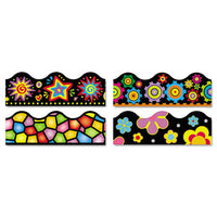 Terrific Trimmers Border, 2 1-4 X 39",  Bright On Black, Assorted, 48-set