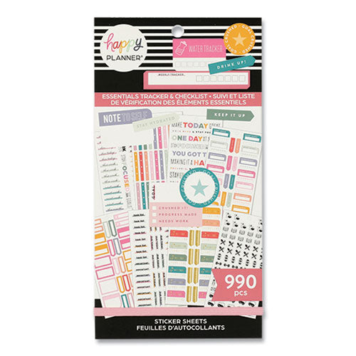 Essentials Tracker & Checklist Classic Stickers, Productivity Theme, 990/pack