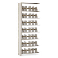 Snap-together Seven-shelf Closed Add-on Unit, Steel, 36w X 12d X 88h, Sand