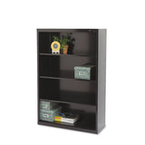 Metal Bookcase, Four-shelf, 34-1-2w X 13-1-2d X 52-1-2h, Black