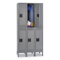 Double Tier Locker, Triple Stack, 36w X 18d X 72h, Sand