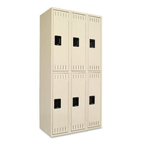 Double Tier Locker, Triple Stack, 36w X 18d X 72h, Sand