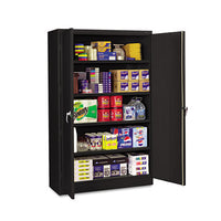 Assembled Jumbo Steel Storage Cabinet, 48w X 24d X 78h, Black