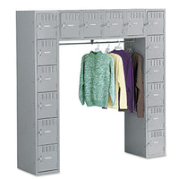 Sixteen Box Compartments & Coat Bar, 72w X 18d X 72h, Medium Gray