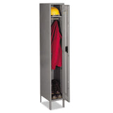 Single Tier Locker With Legs, 12w X 18d X 78h, Medium Gray