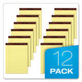 Gold Fibre Writing Pads, Narrow Rule, 8.5 X 11.75, Canary, 50 Sheets, Dozen