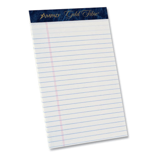 Gold Fibre Writing Pads, Medium-college Rule, 5 X 8, 50 White Sheets, Dozen