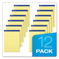 Perforated Writing Pads, Wide-legal Rule, 8.5 X 11.75, Canary, 50 Sheets, Dozen