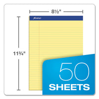 Perforated Writing Pads, Wide-legal Rule, 8.5 X 11.75, Canary, 50 Sheets, Dozen