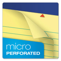 Perforated Writing Pads, Wide-legal Rule, 8.5 X 11.75, Canary, 50 Sheets, Dozen