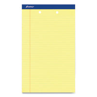 Perforated Writing Pads, Wide-legal Rule, Canary Sheets, 2-hole Top Punched, 8.5 X 14, 50 Sheets, Dozen