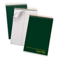 Gold Fibre Steno Books, Gregg Rule, Green Cover, 6 X 9, 100 White Sheets